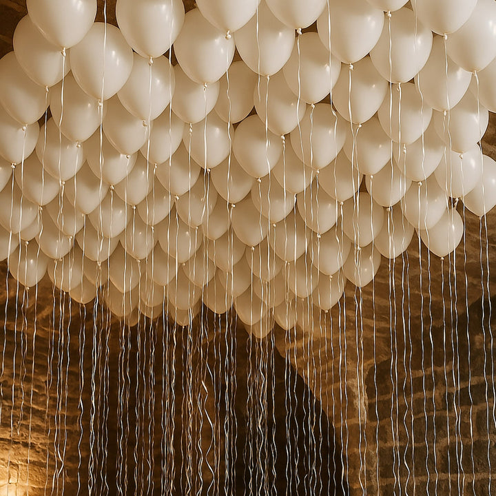 Elegant 100 White Latex Balloons for Celebrations