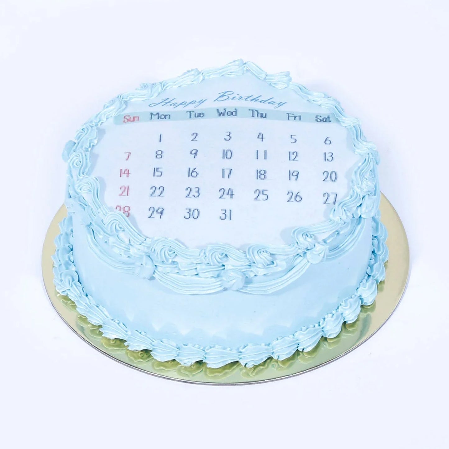 Personalized Happy Birthday Calendar Chocolate Cake