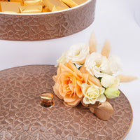 Otantik Home - Elegant Chocolate Brown Floral Decorated Bowl with Assorted Chocolates