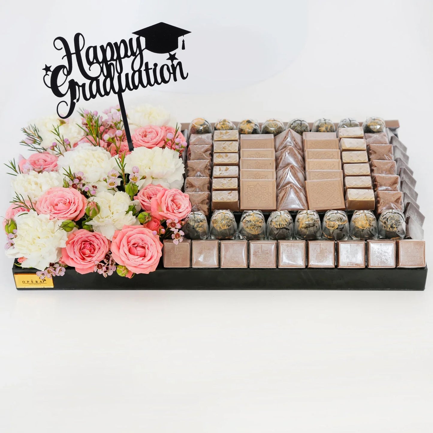 Elegant Graduation Chocolate Tray by Opera Patisserie