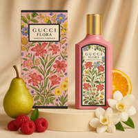 Elegant Purple Rosy Charm Bouquet with Gucci Flora Fragrance