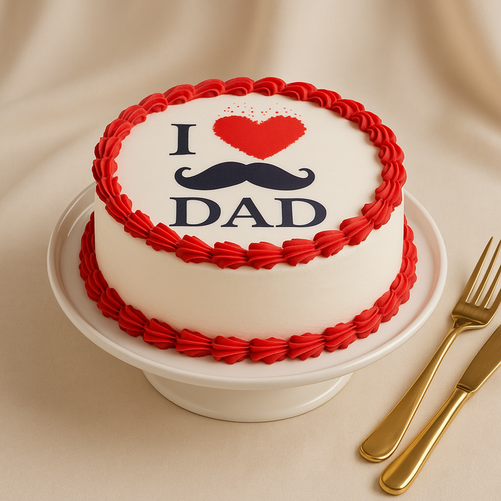 Heartfelt 'I Love You Dad' Red Velvet Cake - Perfect for Celebrations