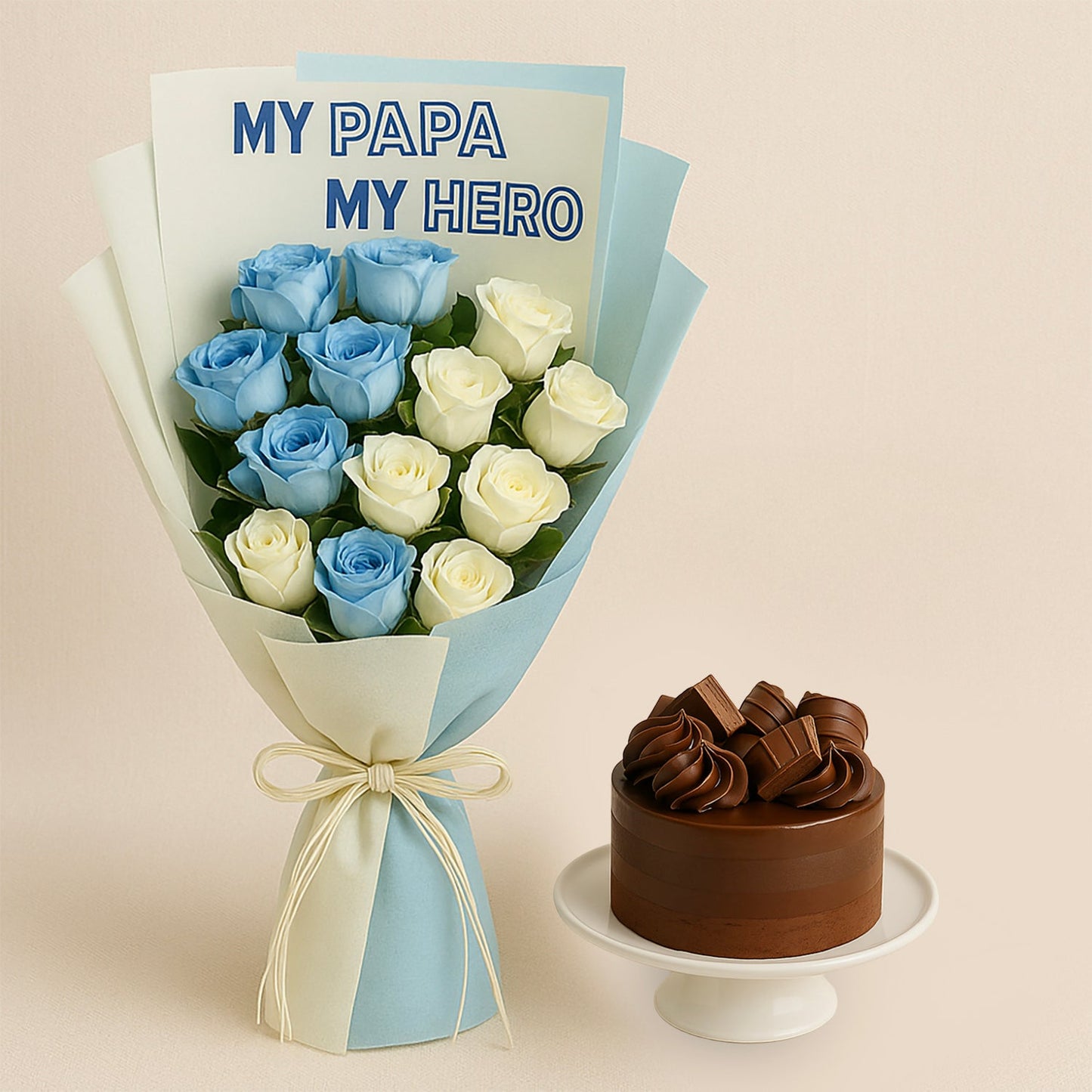 Father's Day Floral Elegance with Chocolate Delight