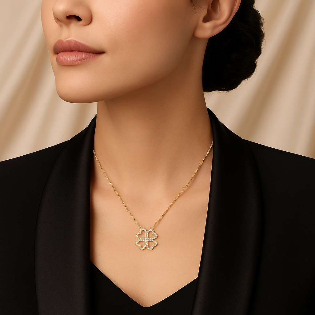 Clover Pendant Gold-Plated Necklace