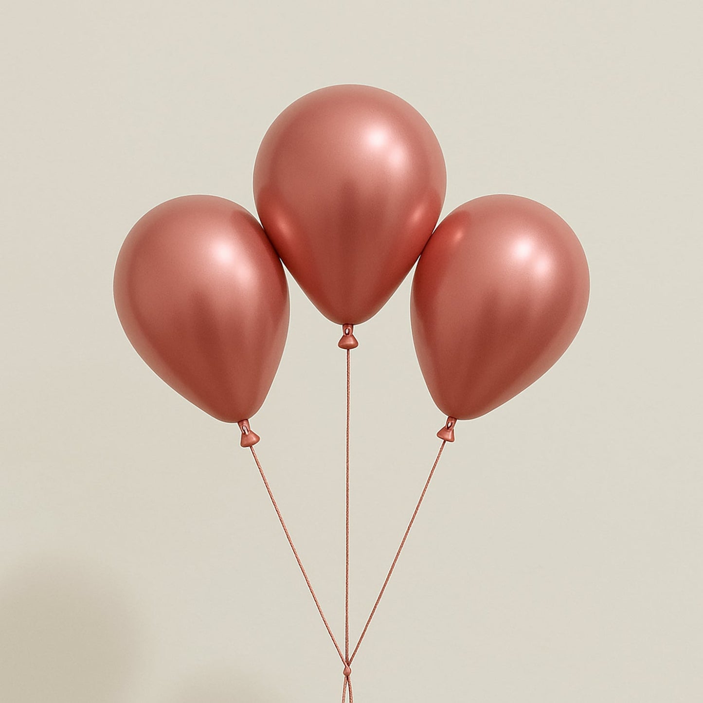 Elegant Pink Metallic Helium Balloons - Set of 3 Foil Party Decorations