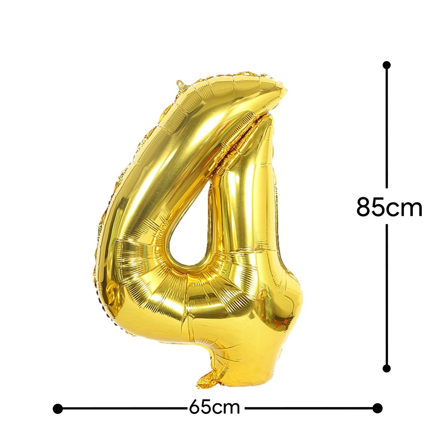Giant Gold Foil Number 4 Balloon - 85cm