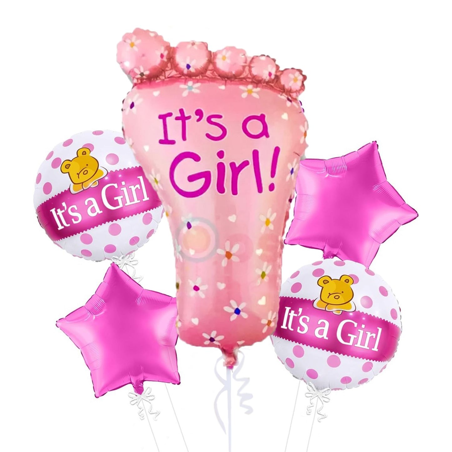 It's A Girl Foil Balloon Bouquet Add