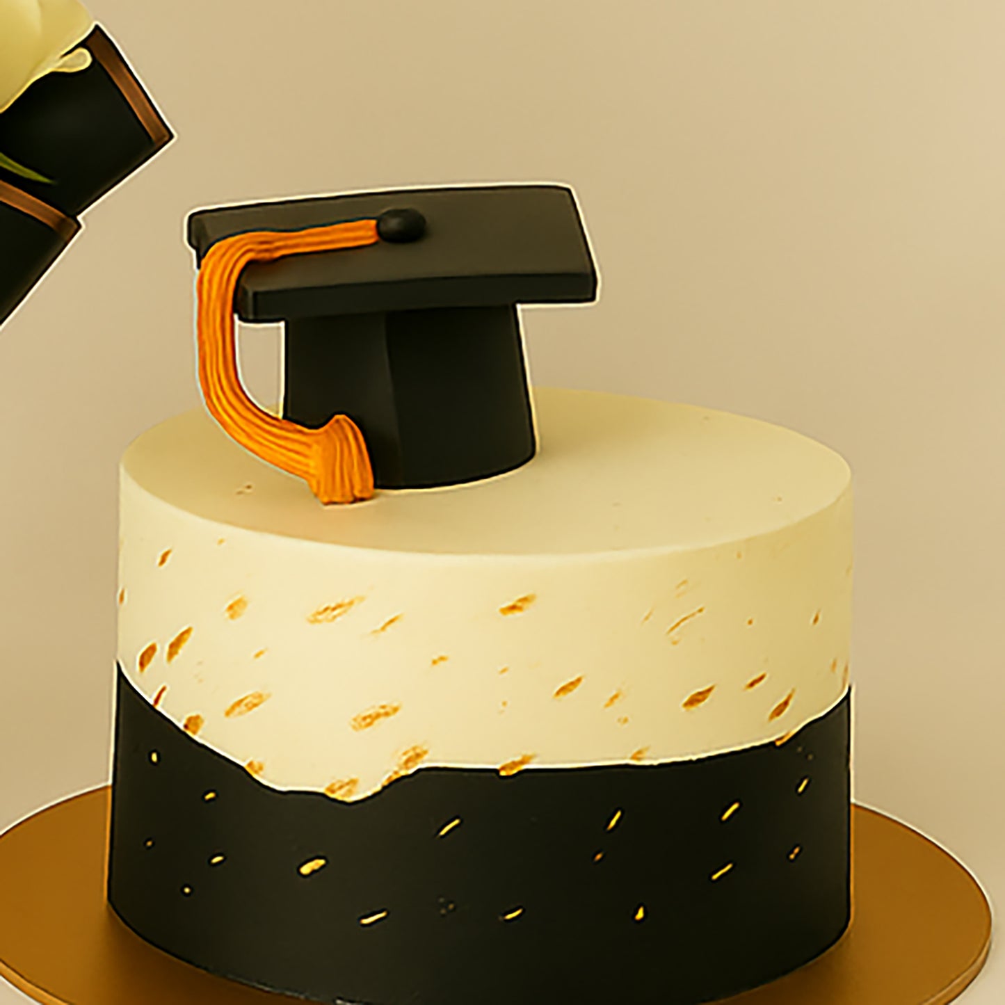 Elegant Graduation Flower & Cake Combo for Best Wishes