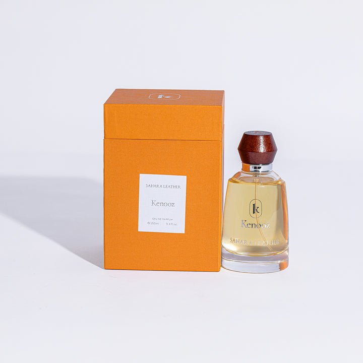 مجموعة هدايا عطر صحارى ليذر 100 مل للرجال والنساء مع ورود برتقالية وأوكالبتوس من كنوز