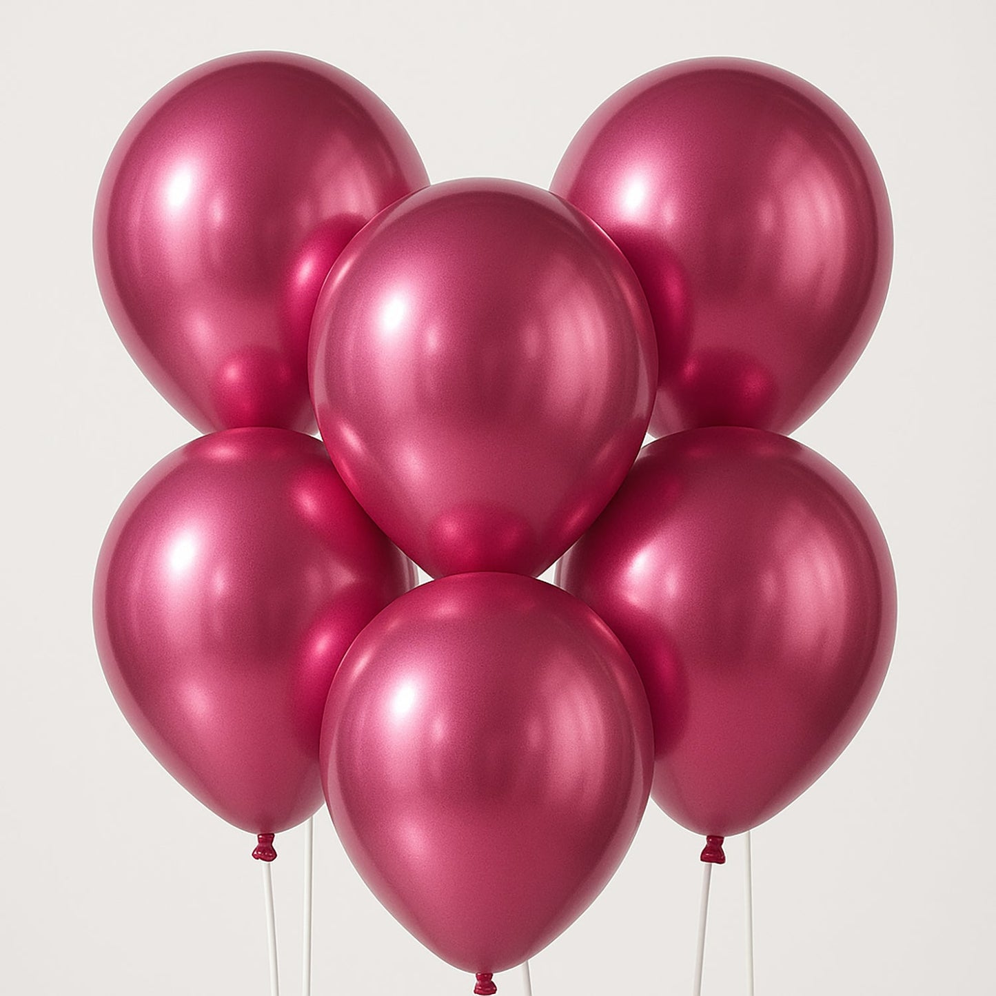 Elegant Pink Metallic Helium Balloons - Set of 6 for Stunning Decorations