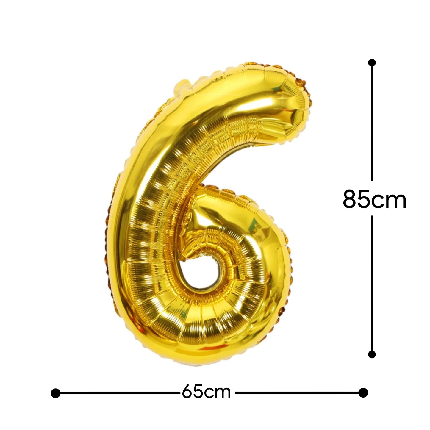 Large Gold Foil Number 6 Balloon - 85cm Party Decoration