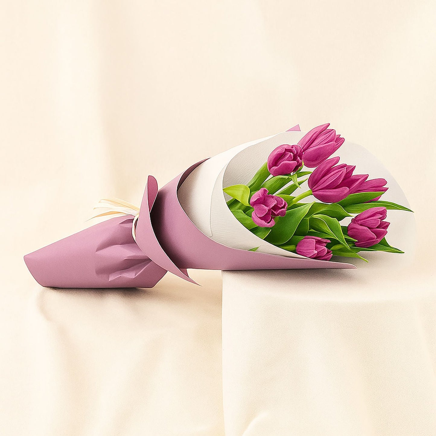 Elegant Bouquet of 7 Purple Tulips - Perfect for Any Occasion