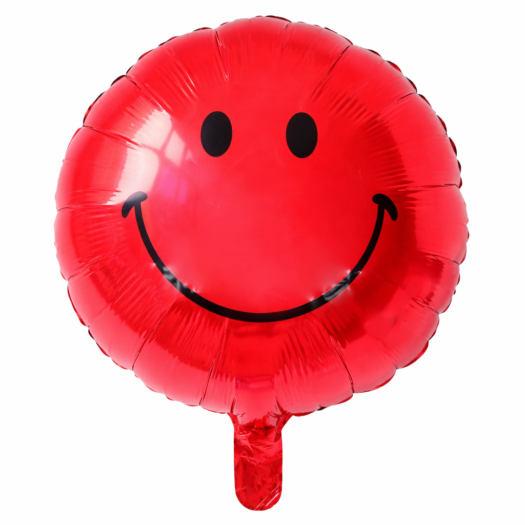 بالون فويل أحمر بابتسامة مبهجة - مثالي للحفلات!