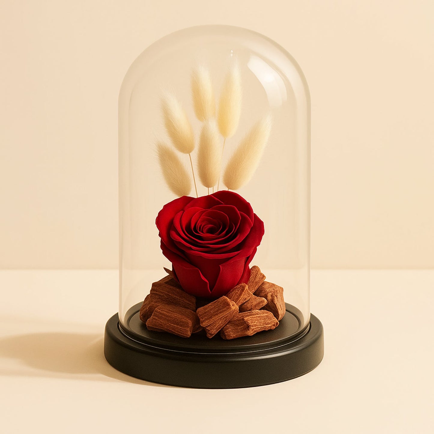 Elegant Red Forever Rose in Premium Glass Dome Display