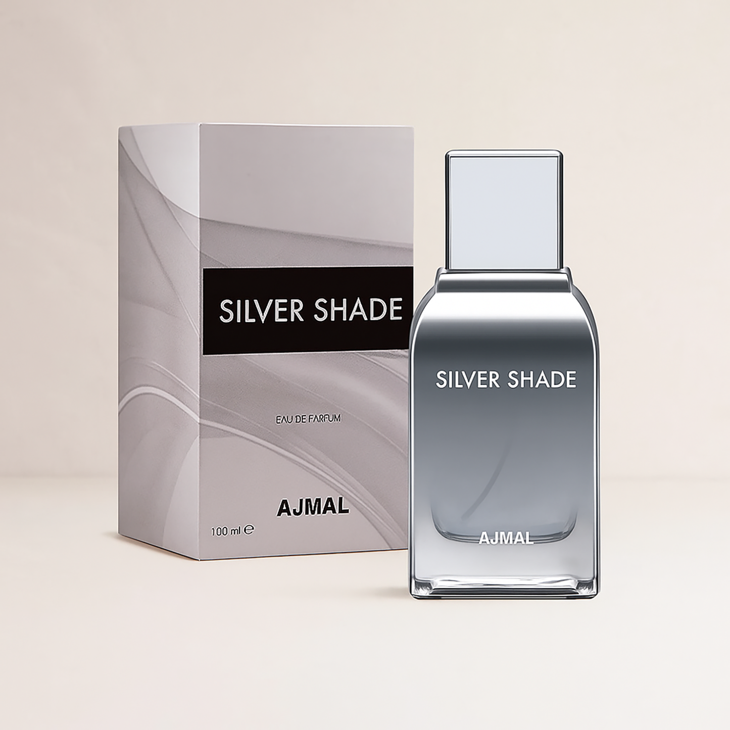 Elegant Heart-Shaped Pink Roses and Ajmal Silver Shade Perfume Gift Set