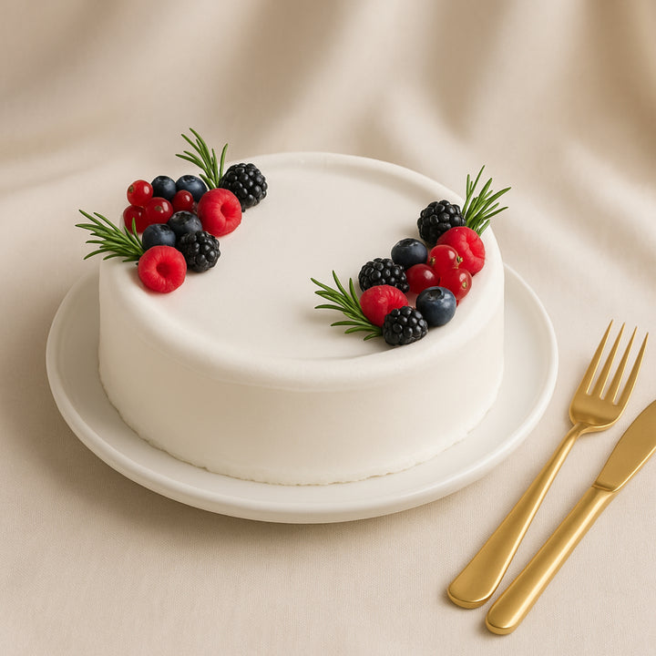 كيك الفانيليا ديلايت مع التوت الطازج | كيك كريمي 1 كجم