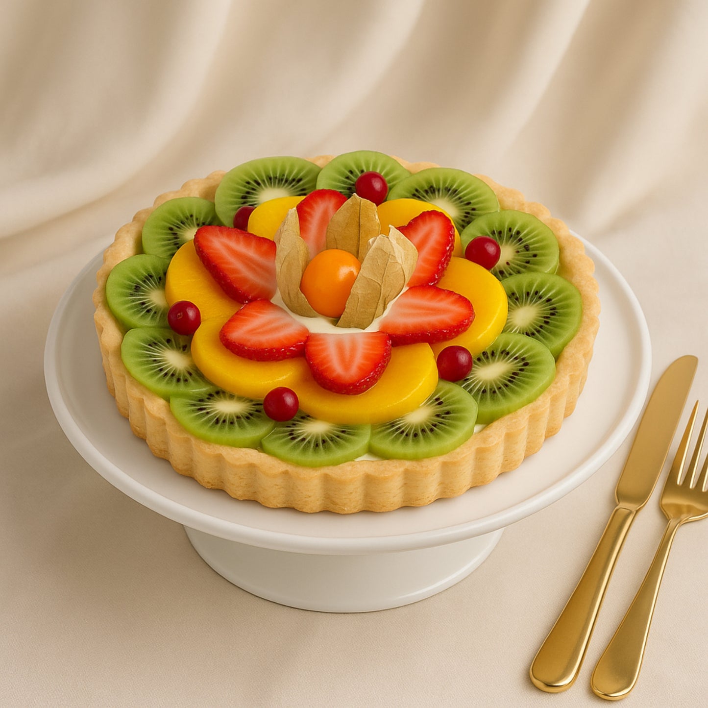Exquisite Mix Fruit Vanilla Tart Cake