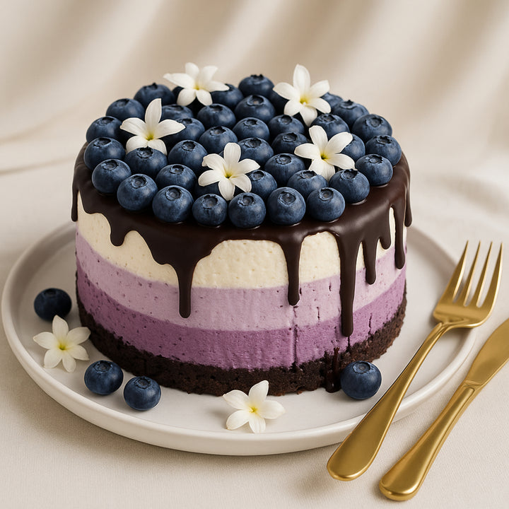 استمتع بأناقة كعكة التوت الأزرق الفاخرة
