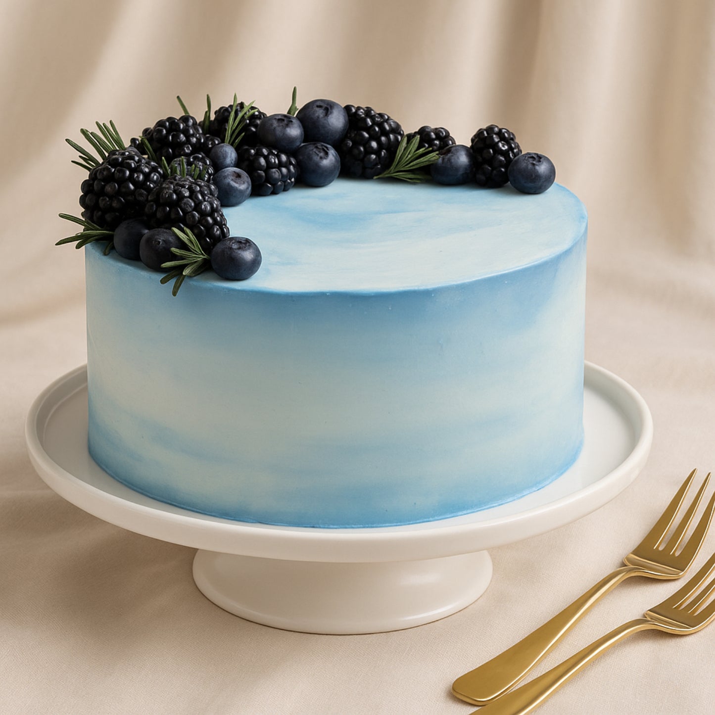 Deliciously Elegant Sky Blueberry Vanilla Cake