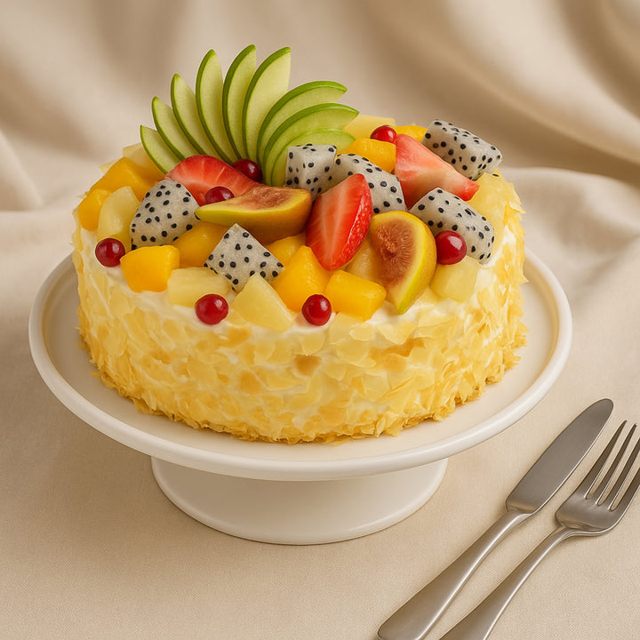 كيكة الشوكولاتة بالفواكه الطازجة