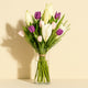 Elegant Medley of Lilies and Tulips in Glass Vase