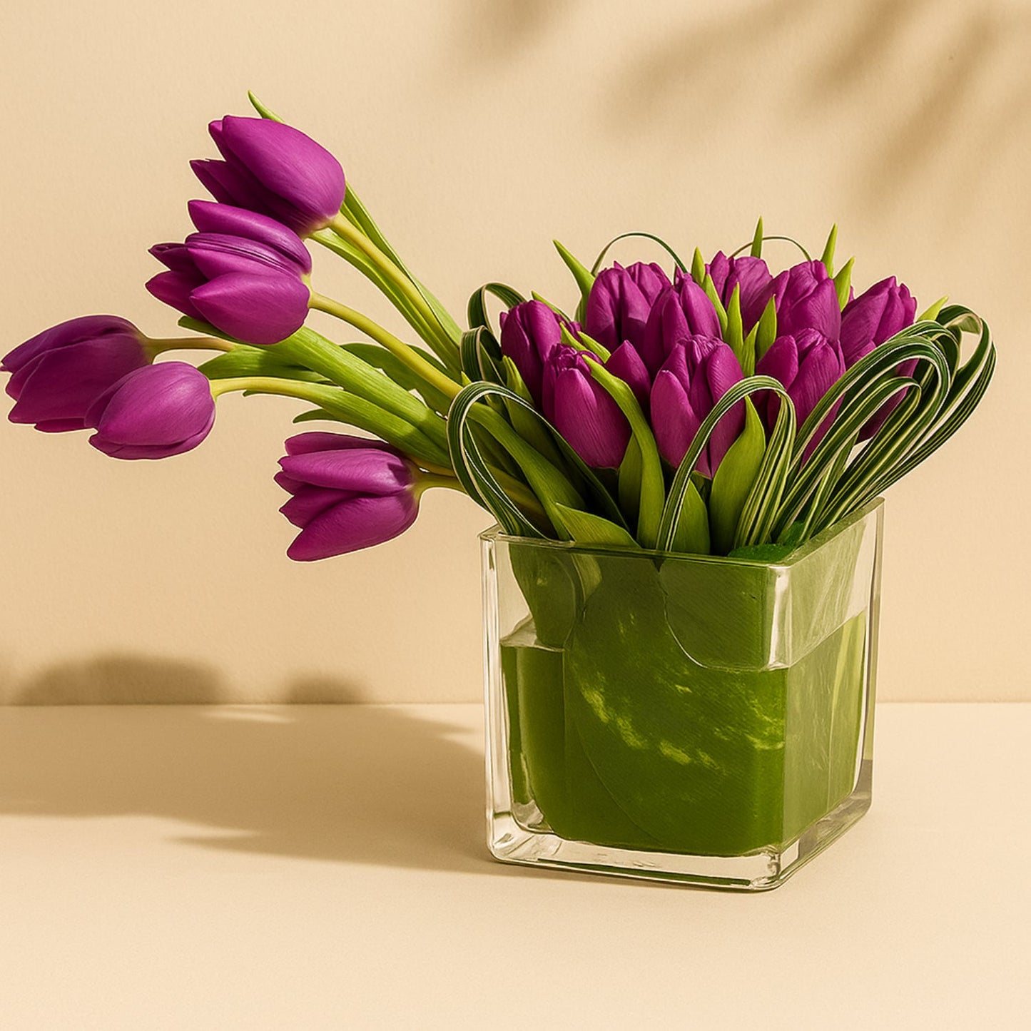 Entwine Tulip: Elegant Dark Purple Tulip Arrangement