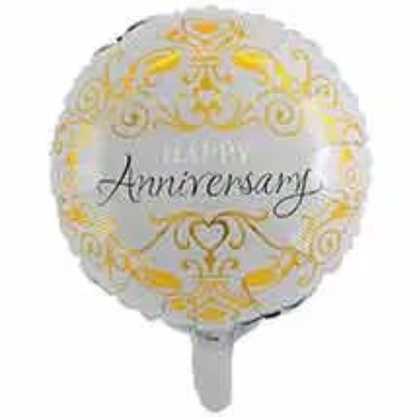 Elegant Gold and White Anniversary Balloon