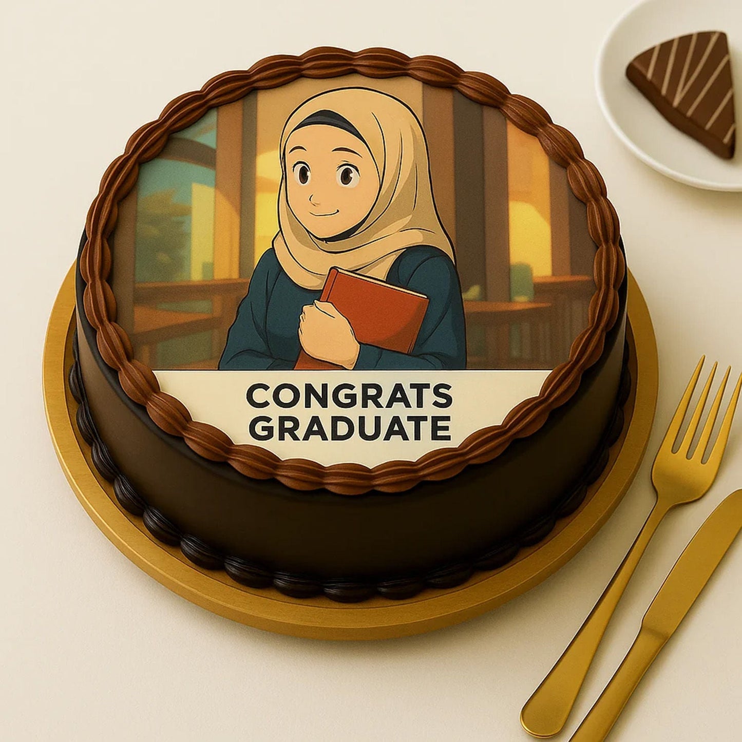 Personalized Ghibli-Themed Graduation Cake - Celebrate Success with Sweetness