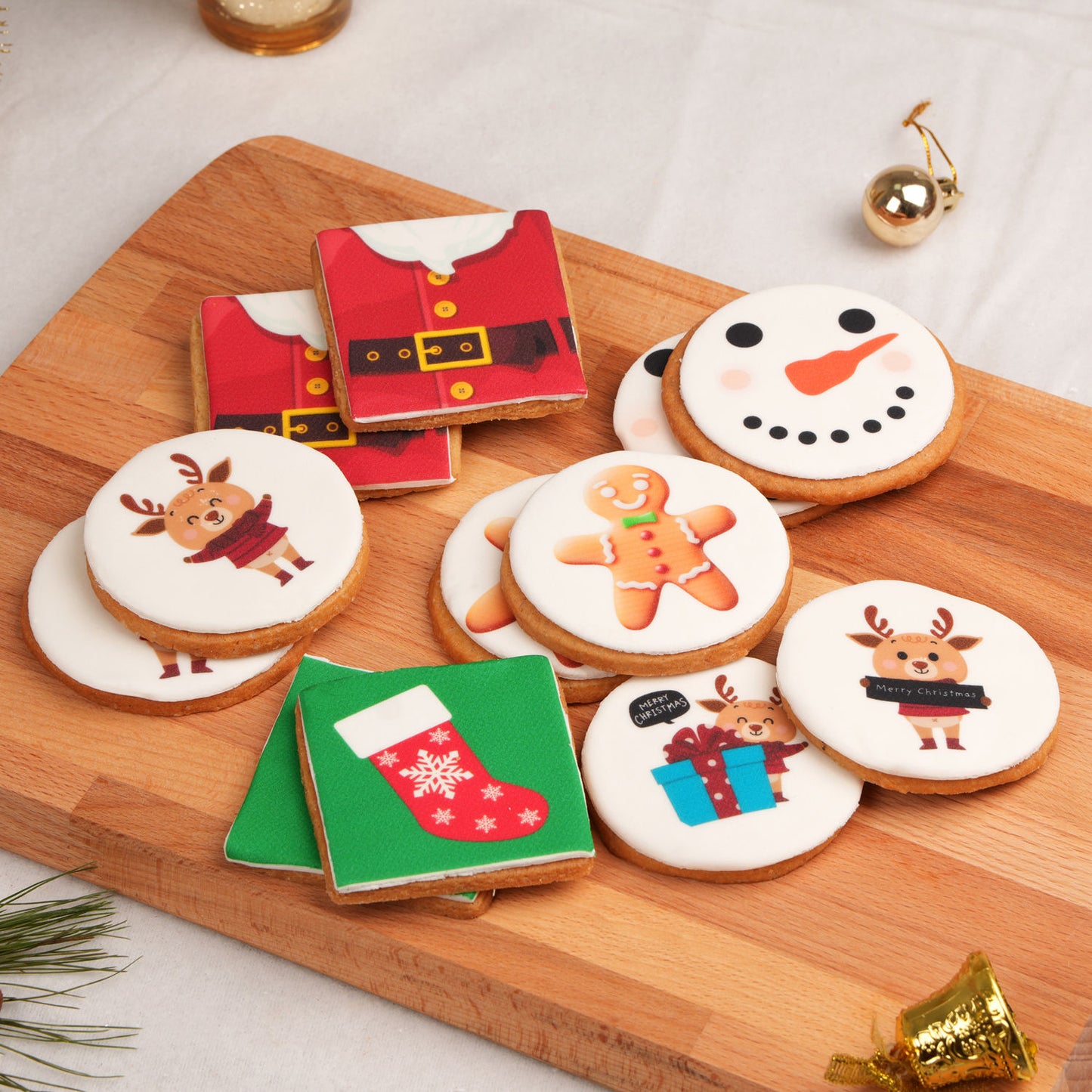 Festive Assorted Christmas Fun Cookie Collection - 12 Piece Set