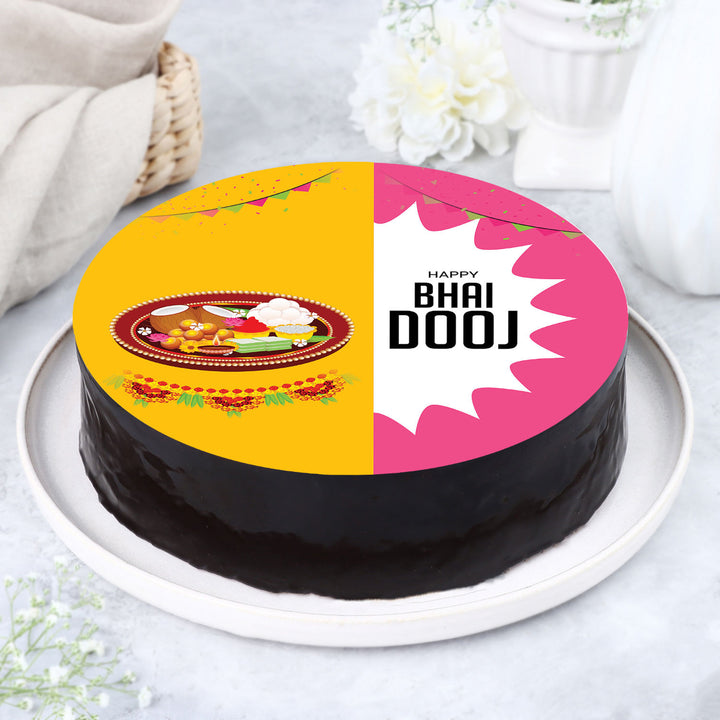Delicious Bhai Dooj Chocolate Cream Cake - Half Kg