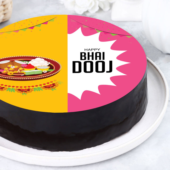 Delicious Bhai Dooj Chocolate Cream Cake - Half Kg