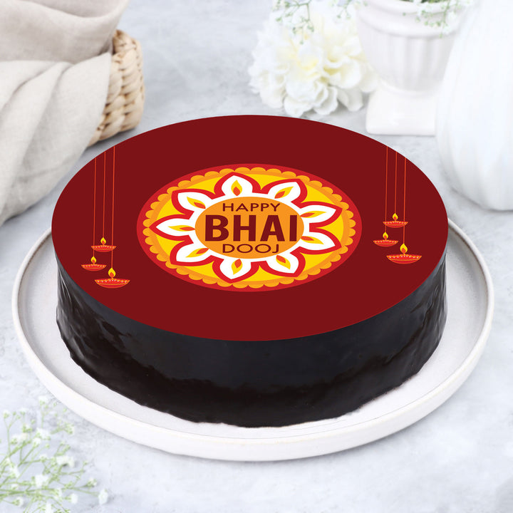 Delicious Bhai Dooj Chocolate Cream Cake - Half Kg