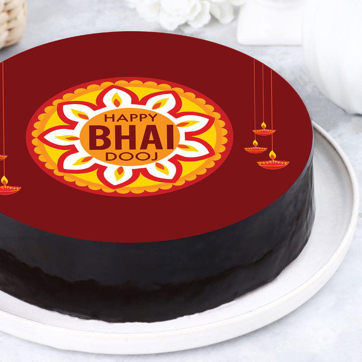 Delicious Bhai Dooj Chocolate Cream Cake - Half Kg