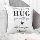 وسادة الحضن الكبير المخصصة مع اسم مخصص - بوليستر ناعم، 15x15 بوصة