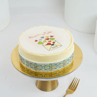 Exquisite Red Velvet Birthday Wishes Engraved Cake
