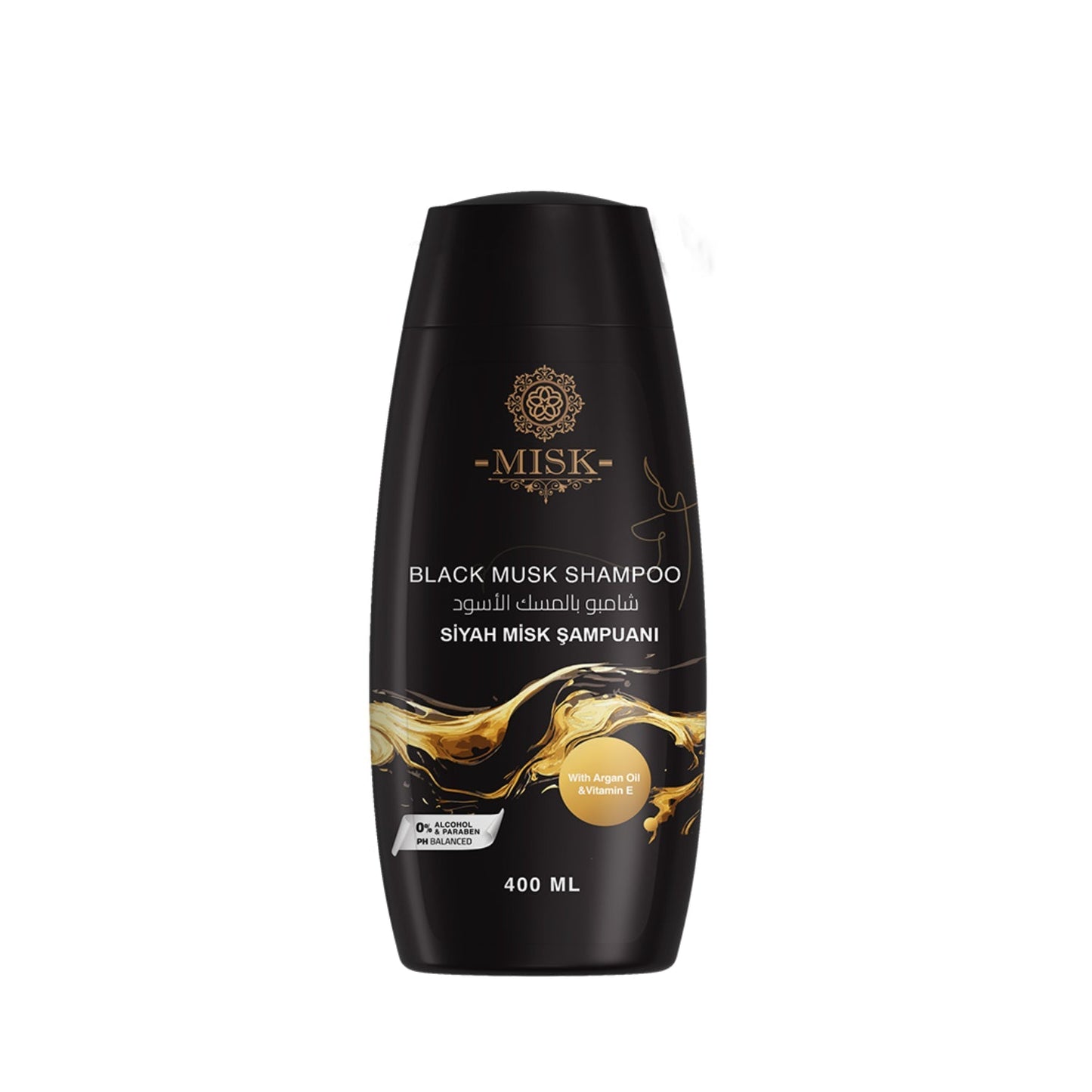 MISK Black Musk Shampoo 400ml - Enriched with Argan Oil & Vitamin E