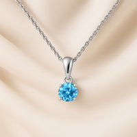 قلادة فضية بلو جلو أنيقة مع قلادة كريستال