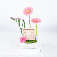 Blush Bloom Treasure: Elegant Floral Arrangement with Sterling Silver Bracelet