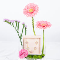 Blush Bloom Treasure: Elegant Floral Arrangement with Sterling Silver Bracelet