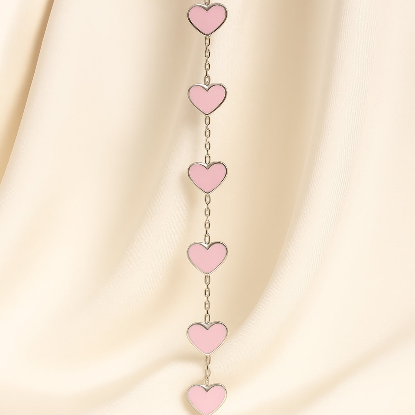 Blush Hearts Necklace Set With Bouquet