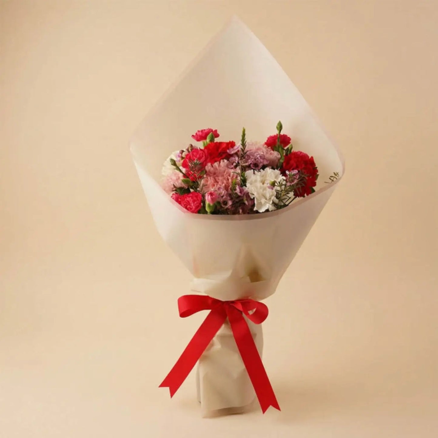 Blushing Elegance: A Stunning Bouquet of Carnations and Baby Rose