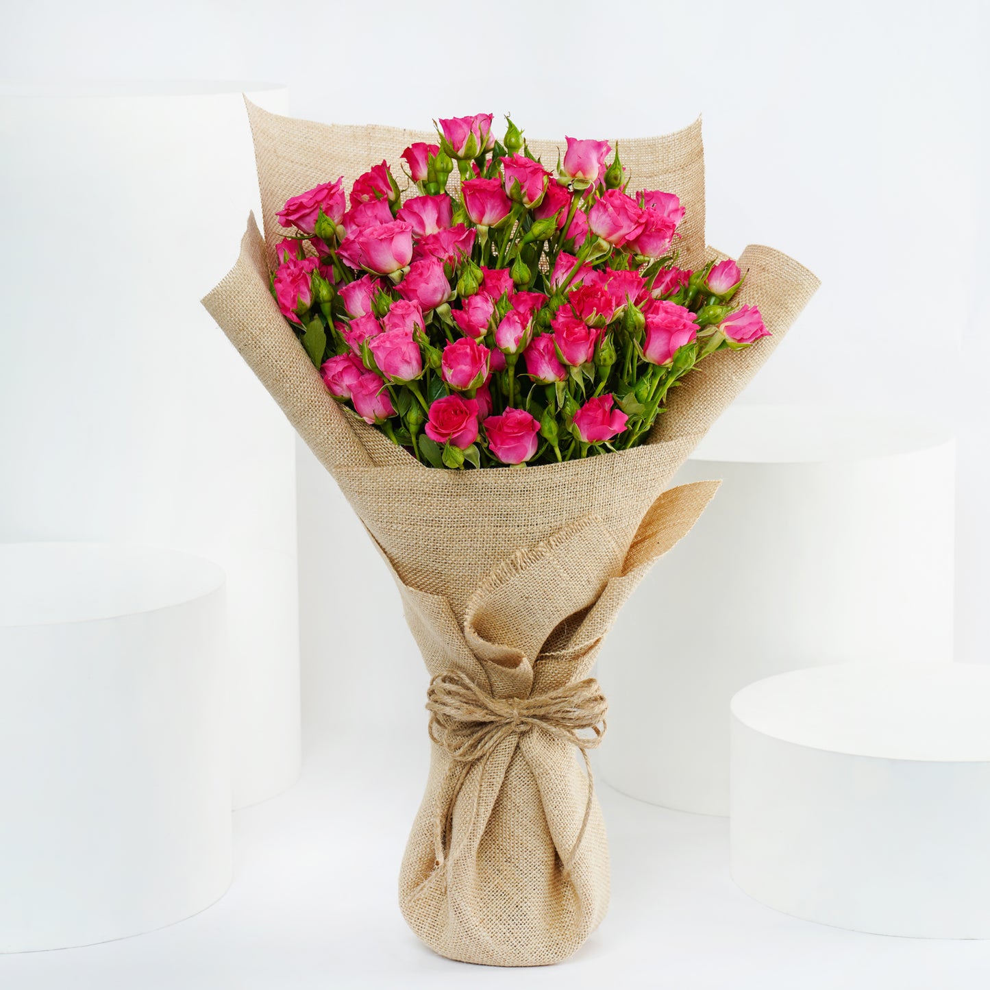 Exquisite Bold & Blooming Dark Pink Spray Roses Bouquet