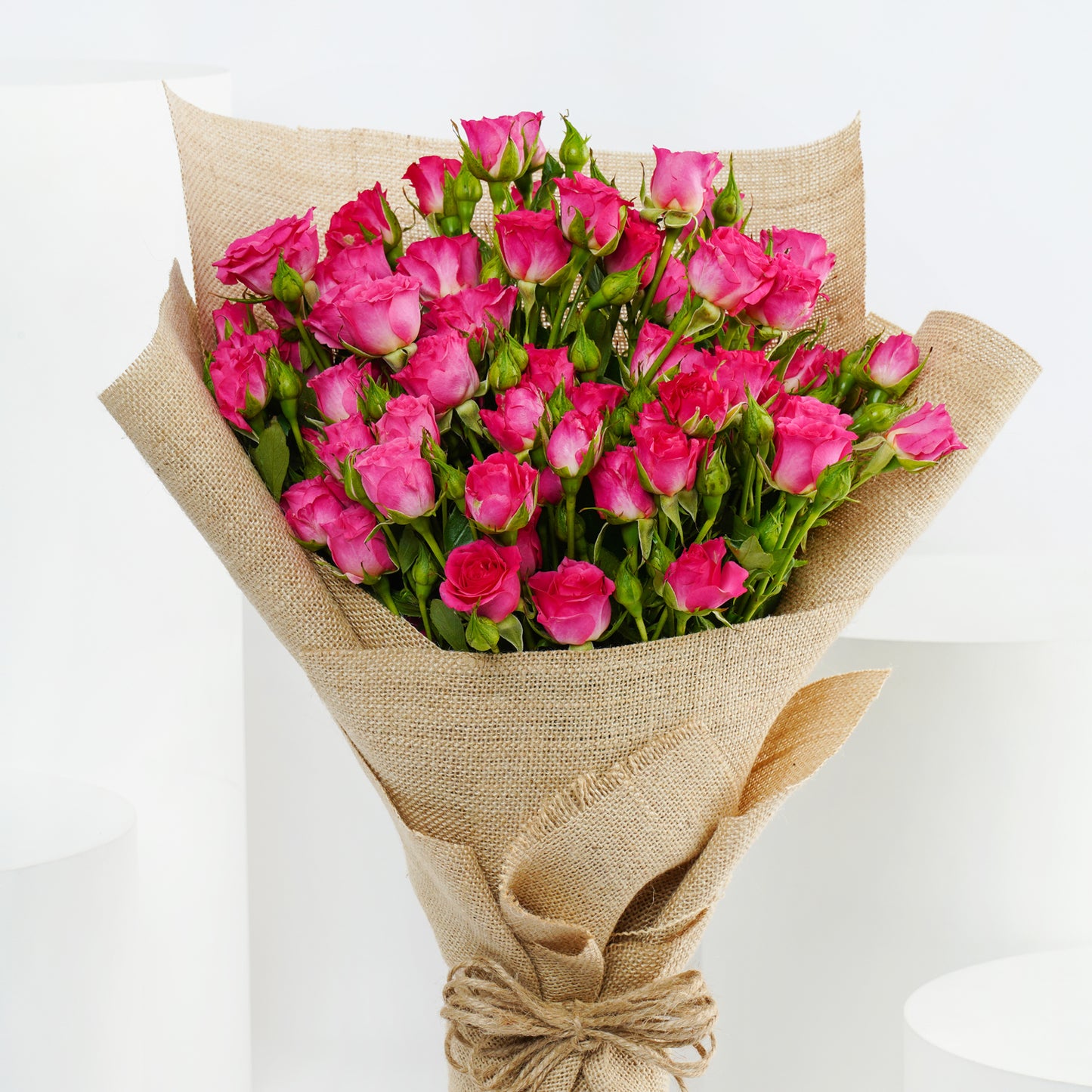 Exquisite Bold & Blooming Dark Pink Spray Roses Bouquet