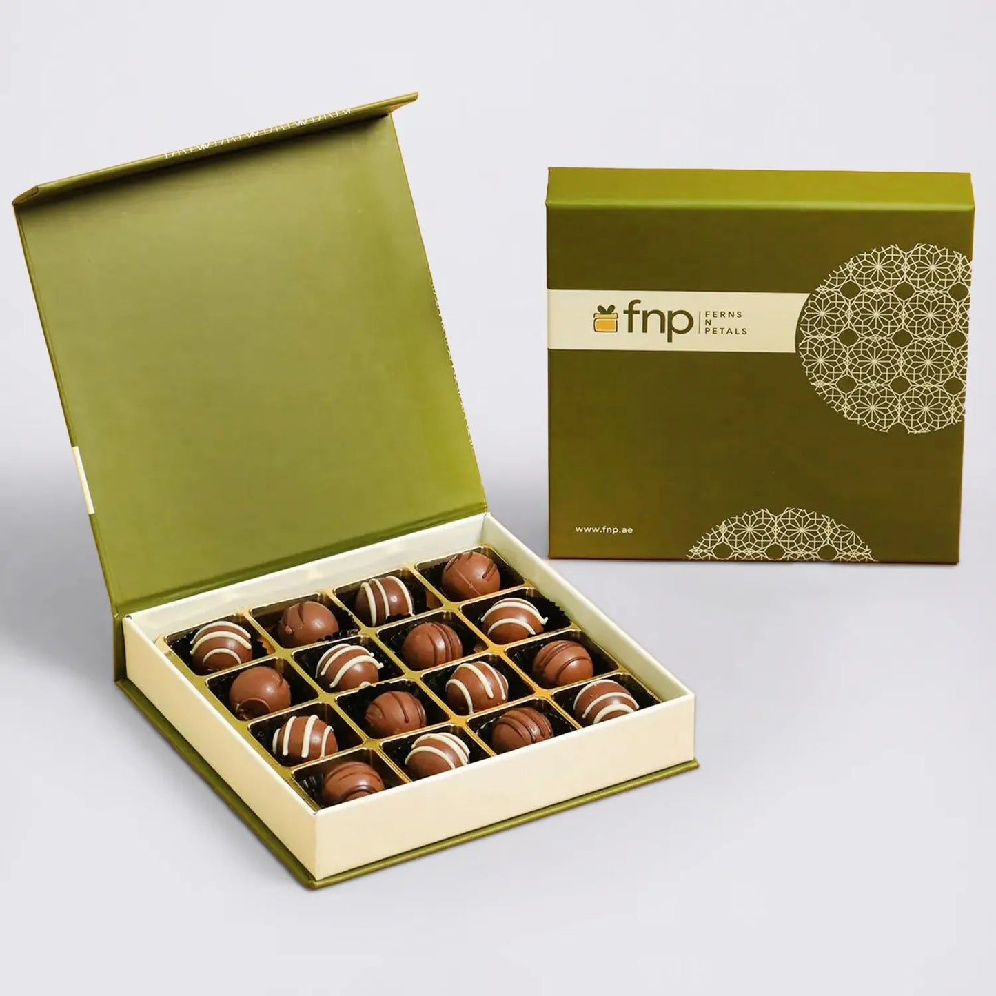 Exquisite Box of Gourmet Pistachio Belgian Chocolates - 16 Piece Set