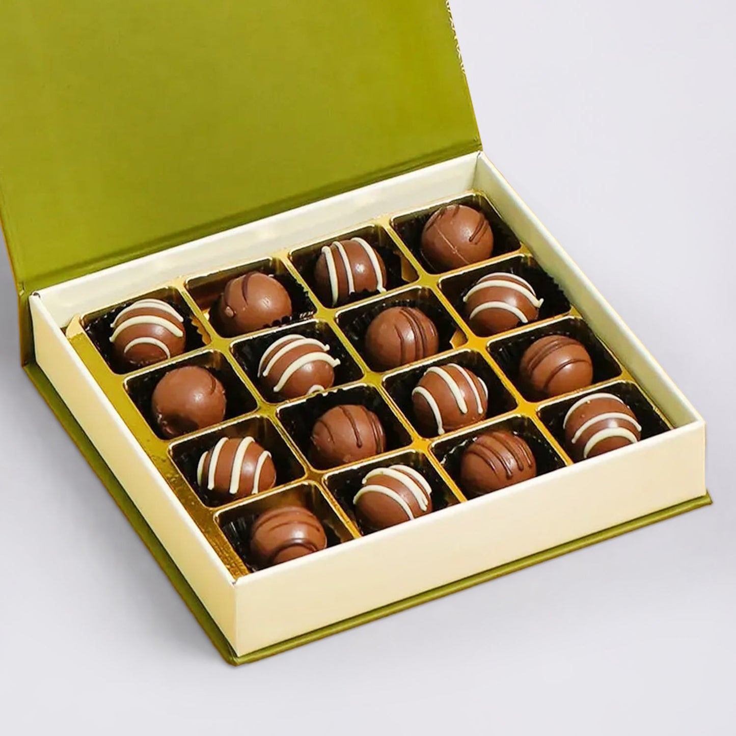 Exquisite Box of Gourmet Pistachio Belgian Chocolates - 16 Piece Set