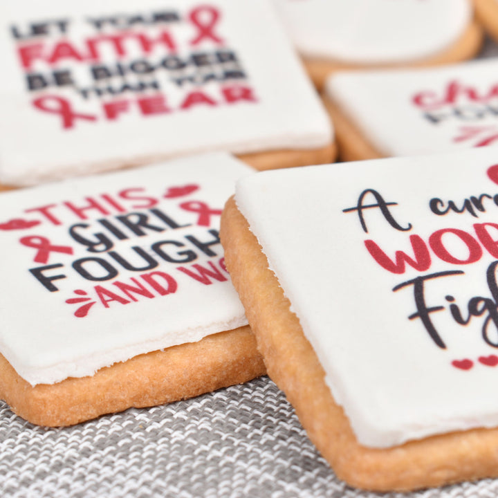 Breast Cancer Awareness Pink Ribbon Butter Cookies Gift Set