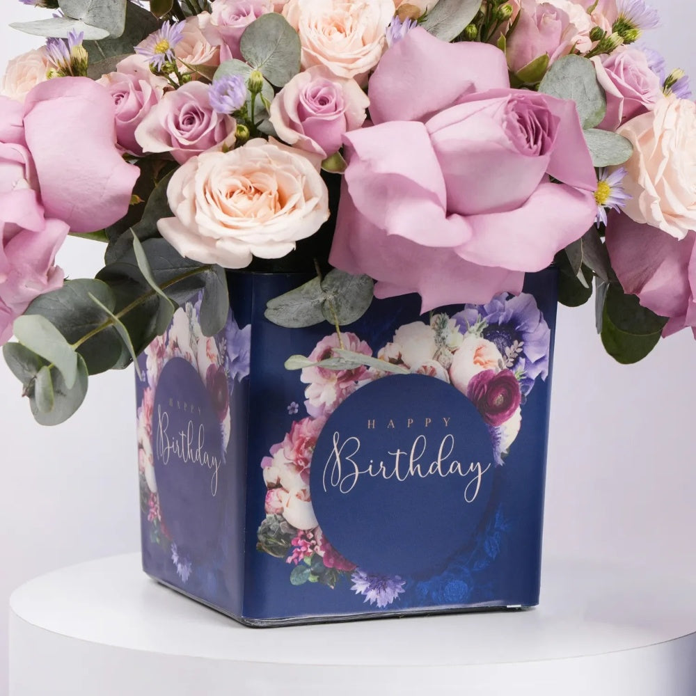 Exquisite Birthday Gift: Burberry Touch & Elegant Floral Arrangement for Her
