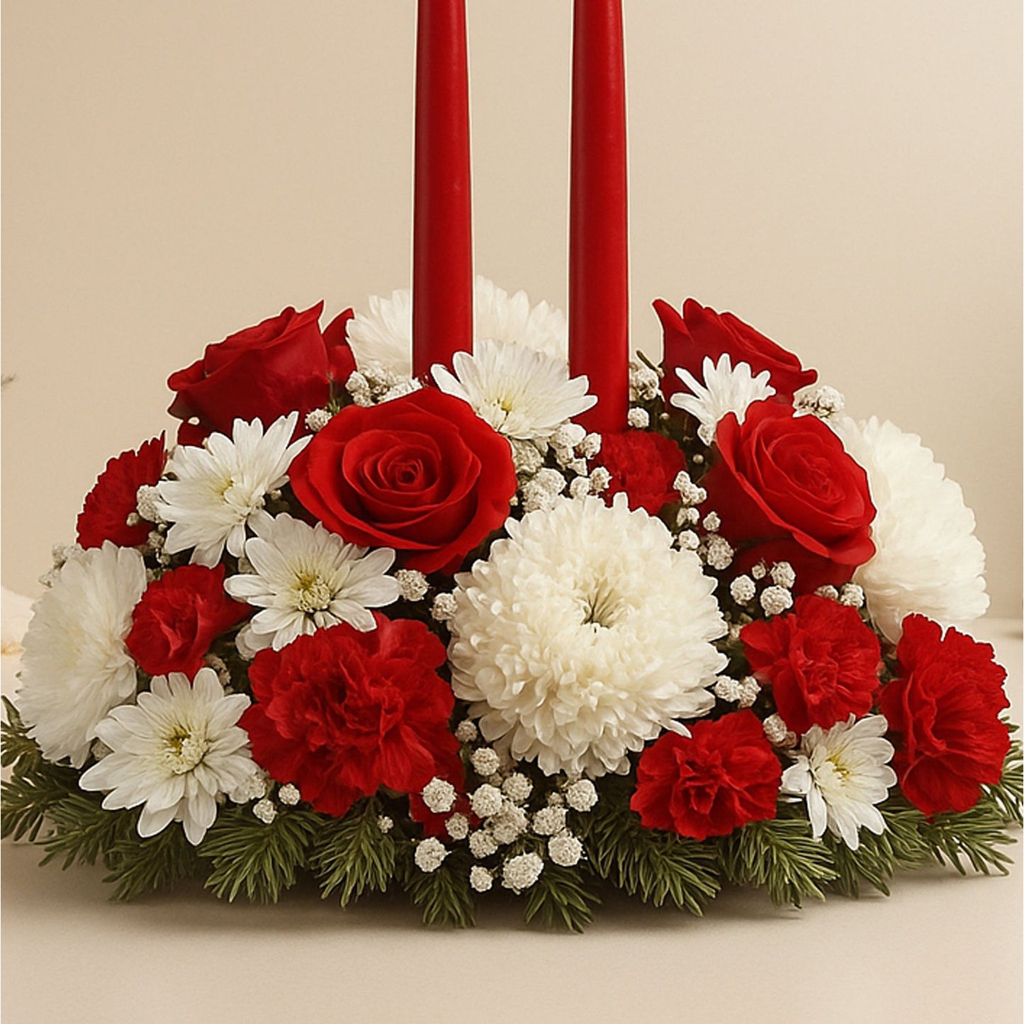 Candle and Flower Centrepeice