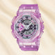 ساعة كاسيو جي-شوك للنساء بعقارب رقمية - تصميم وردي مقاوم للماء حتى 200 متر