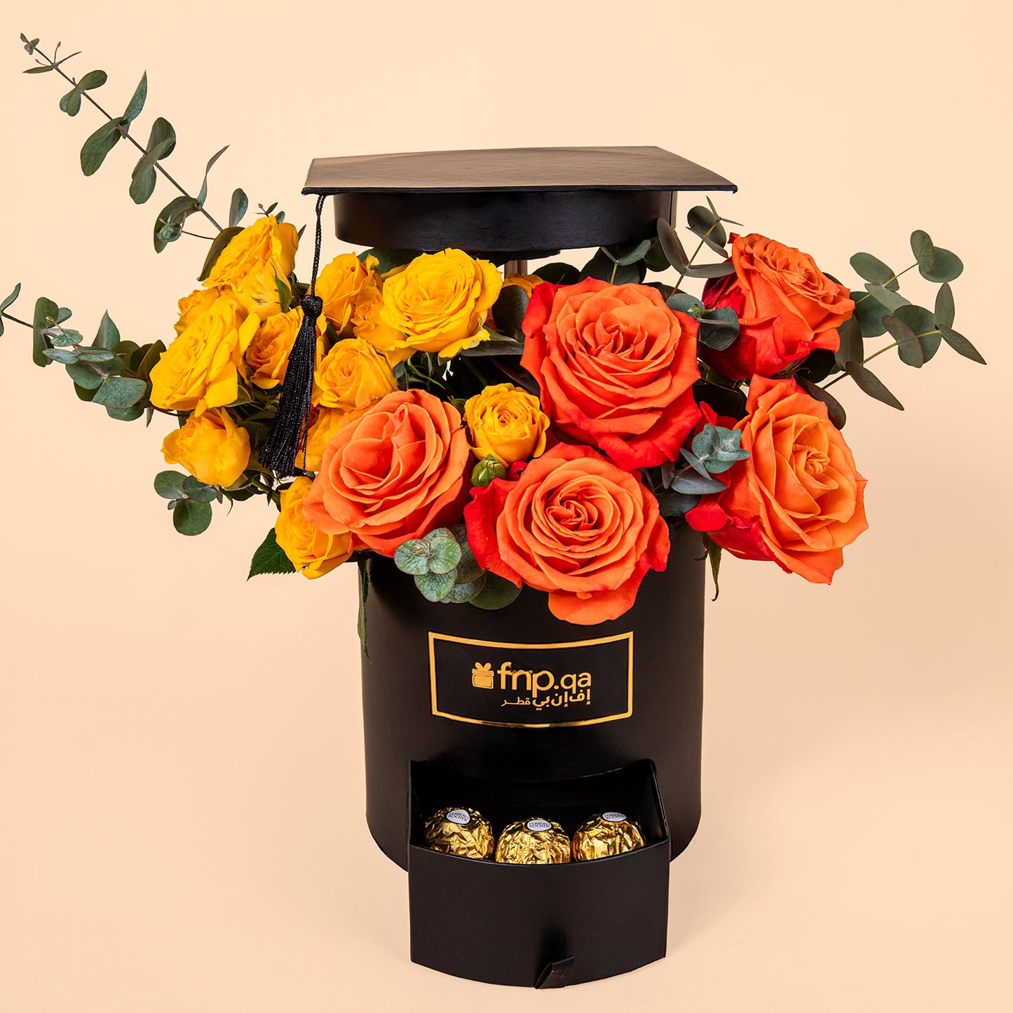 Luxurious Cheers to You Graduation Gift Box with Roses and Ferrero Rocher
